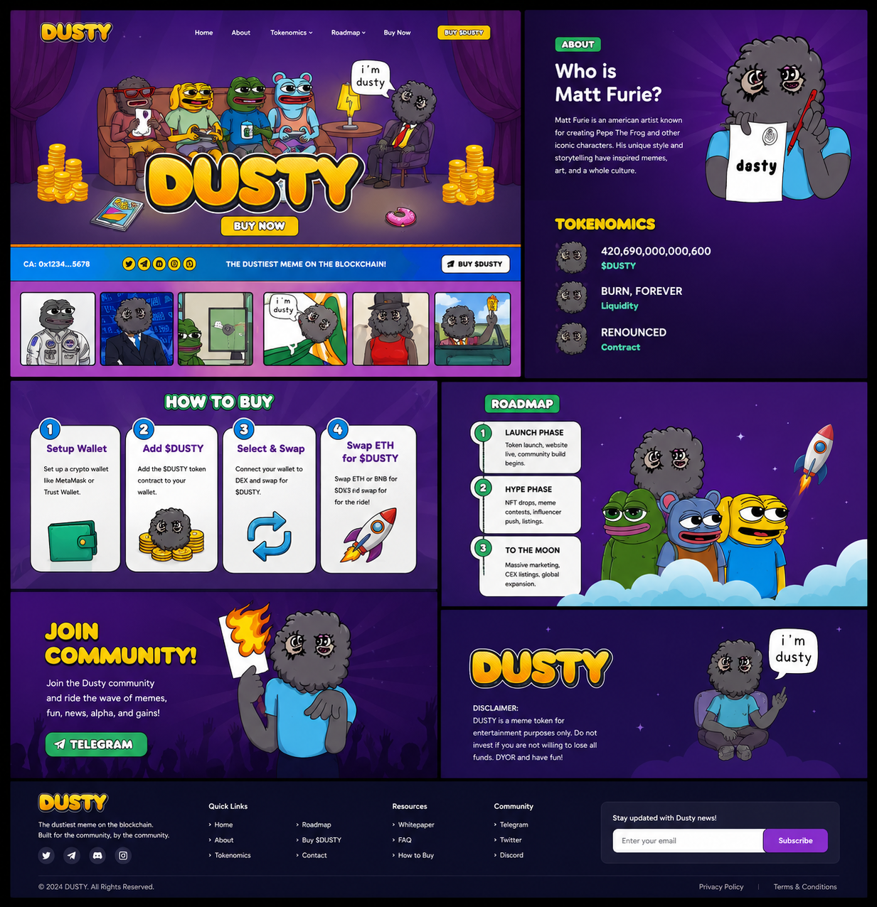 DUSTY Crypto Landing Page